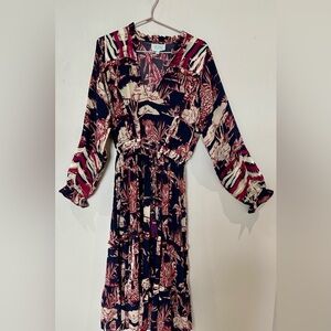 TAJ by Sabrina Crippa- Long Sleeve Midi Dress